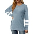 thumbnail image 2 of Fantaslook Womens Long Sleeve Tops Crewneck Sweatshirts Casual Color Block Tunic Tops Pullover, 2 of 8