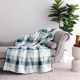 thumbnail image 3 of Better Homes & Gardens Printed Velvet Plush Super Soft Throw Blanket, Oversized, Reggie Teal Plaid, 3 of 9