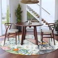 thumbnail image 3 of Round Rugs 7Ft, Happy Easter Round Area Rug Washable Indoor Throw Carpet, Spring Bunny Easter Eggs Floral Teal Plaid Large Non Slip Circle Rug for Dining Room Playroom Home Decor Aesthetic, 3 of 8