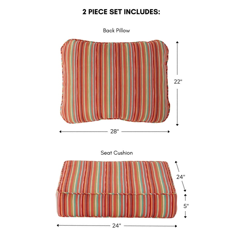 Set Di 2 Cuscini Decorativi Retrò In Cotone Con Motivo A Righe Quadrati 40 X 60 Cm Bottoni Rossi E Bianchi Aalita 82302580