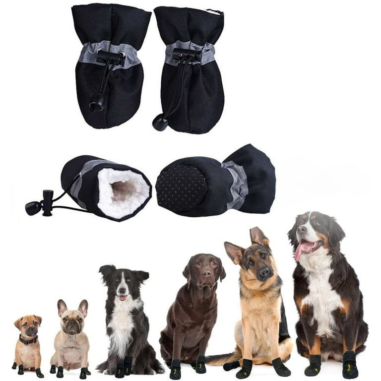 Waterproof Non-Slip Dog Socks Pet Dog Boots Outdoor Snow Rubber Cotton  Booties