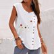thumbnail image 2 of Mujer Verano Casual Sin mangas Botón Chaleco Cuello redondo Blusa suelta Active Top Mujer Fridja  gh2313, 2 of 4