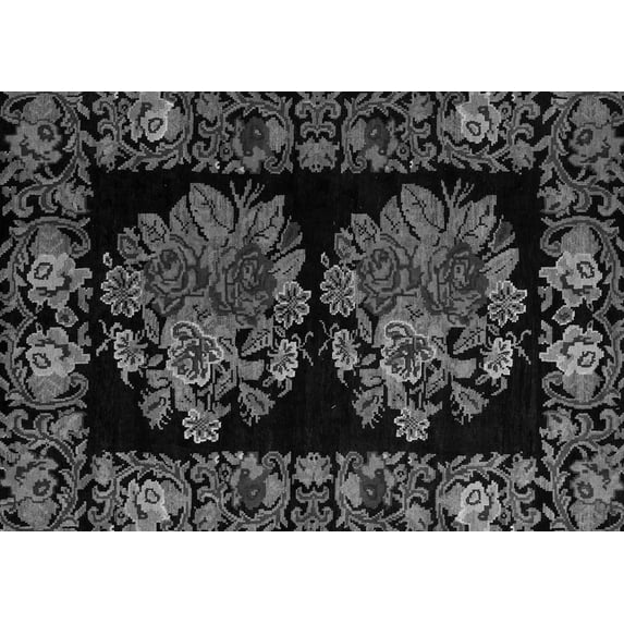 Ahgly Company Indoor Rectangle Medallion Gray French Area Rugs, 4' x 6'