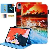Dteck Folio Case for iPad 10th Generation 2022, Multi-Angle Stand Auto Wake Sleep Smart Cover w/Pencil Holder & Card Slots for Apple iPad 10th Gen 10.9 inch, Sunset