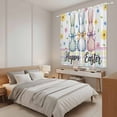 thumbnail image 3 of Easter Bunny Kitchen Curtains 63 Inch Length, Spring Watercolor Polka Dot Flower Plaid Tiers Curtains for Living Room Berdoom Bathroom, Light Filtering Drapes Window Treatment 2 Panels 42"Wx63"L, 3 of 8