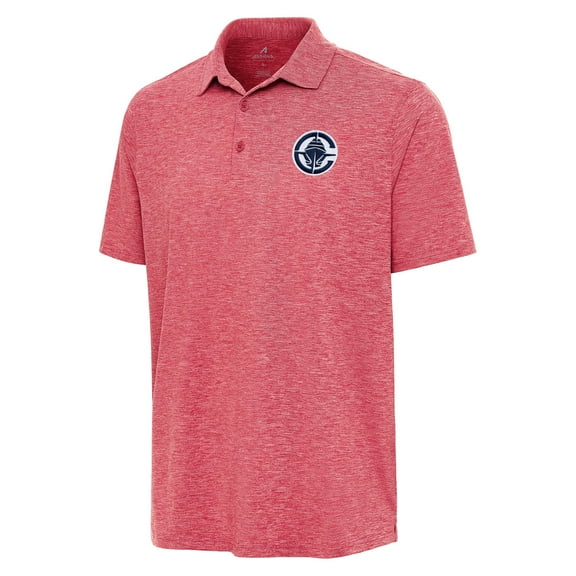 Men's Antigua Heather Red LA Clippers Par 3 Polo