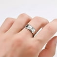 thumbnail image 3 of HOOUN Silver Stainless Steel Plain Wedding Band Ring Jewelry Men Women Size 6-13-13, 3 of 3