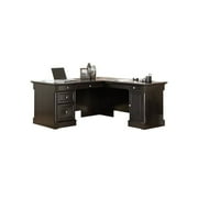 Pemberly Row Contemporary Wood L-Shaped Computer Desk in Wind Oak