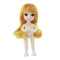 thumbnail image 3 of Mini muñeca de 16 pelucas y 13 articulaciones móviles Baoblaze Cuerpo de muñeca BJD con cabeza Amarillo, 3 of 8