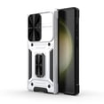 thumbnail image 3 of SaniMore for Samsung Galaxy S23 Ultra Stand Case, Slide Camera Cover 360 Degree Rotating Kickstand Magnetic Car Mount Hybird Tri-layer Rugged Shell Military-grade Shockproof Anti-drop Cover, Silver, 3 of 5