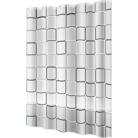 Protector de baño, cortina de ducha de material Peva ecológico con imán potente y ojales duraderos, 180 cm x 200 cm, decoración de privacidad para bañera y ducha