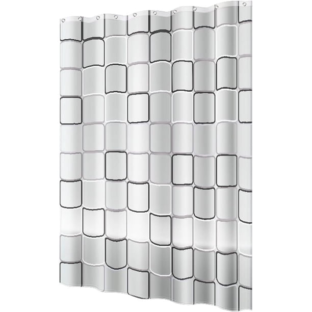 Protector de baño, cortina de ducha de material Peva ecológico con imán potente y ojales duraderos, 180 cm x 200 cm, decoración de privacidad para bañera y ducha