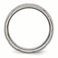 thumbnail image 2 of Titanium Beveled Edge Notched 8mm Brushed Band Ring 10.5 Size, 2 of 6