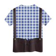 thumbnail image 6 of Xudanell Kids Boys T Shirts Toddler Athletic Shirt Childrens Summer Short Sleeve Oktoberfest Bib Printed T-Shirt Spliced Plaid Short Sleeve, 6 of 7