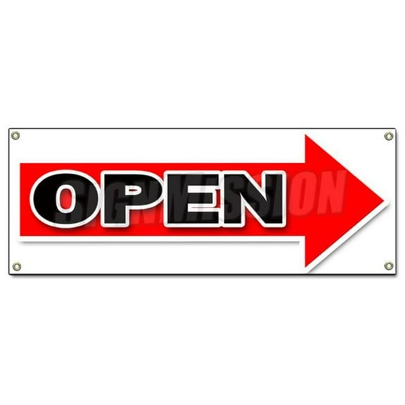 18 x 48 in. Giant Right Open Arrow Banner Sign