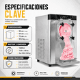 thumbnail image 2 of Maquina Helado Duro 15 Litros Por Hora Gutstark  -20 Grados C Acero Inoxidable 1400W Con Tolva Sistema Lavado Automatico Uso Comercial, 2 of 9