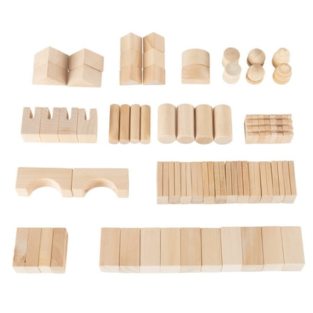 Wooden Blocks-65 Pc. Classic Building Set with Storage Bag-Stacking, Sorting, and Shape Recognition STEM Learning Toy for Preschoolers by Hey! (Best Muscle Building Stack)