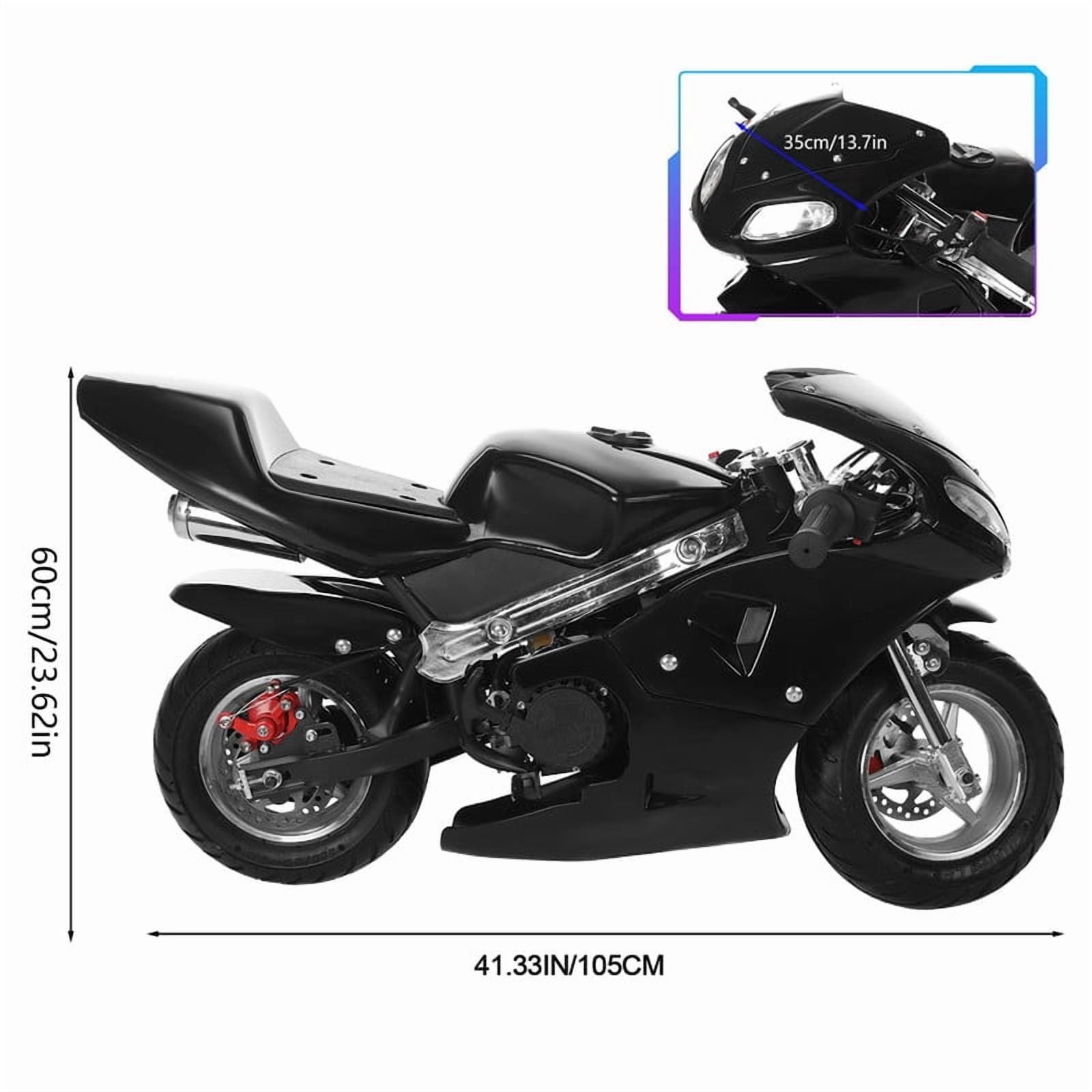 Xinwanna Mini Gas Motorcycle Dirt Bike for Adults Kids 49cc 2-Stroke Dirt Bike Pocket Bike,Gasoline Motorcycle High Brightness Dual Headlights Rubber Handlebars Motorcycle 170 lbs