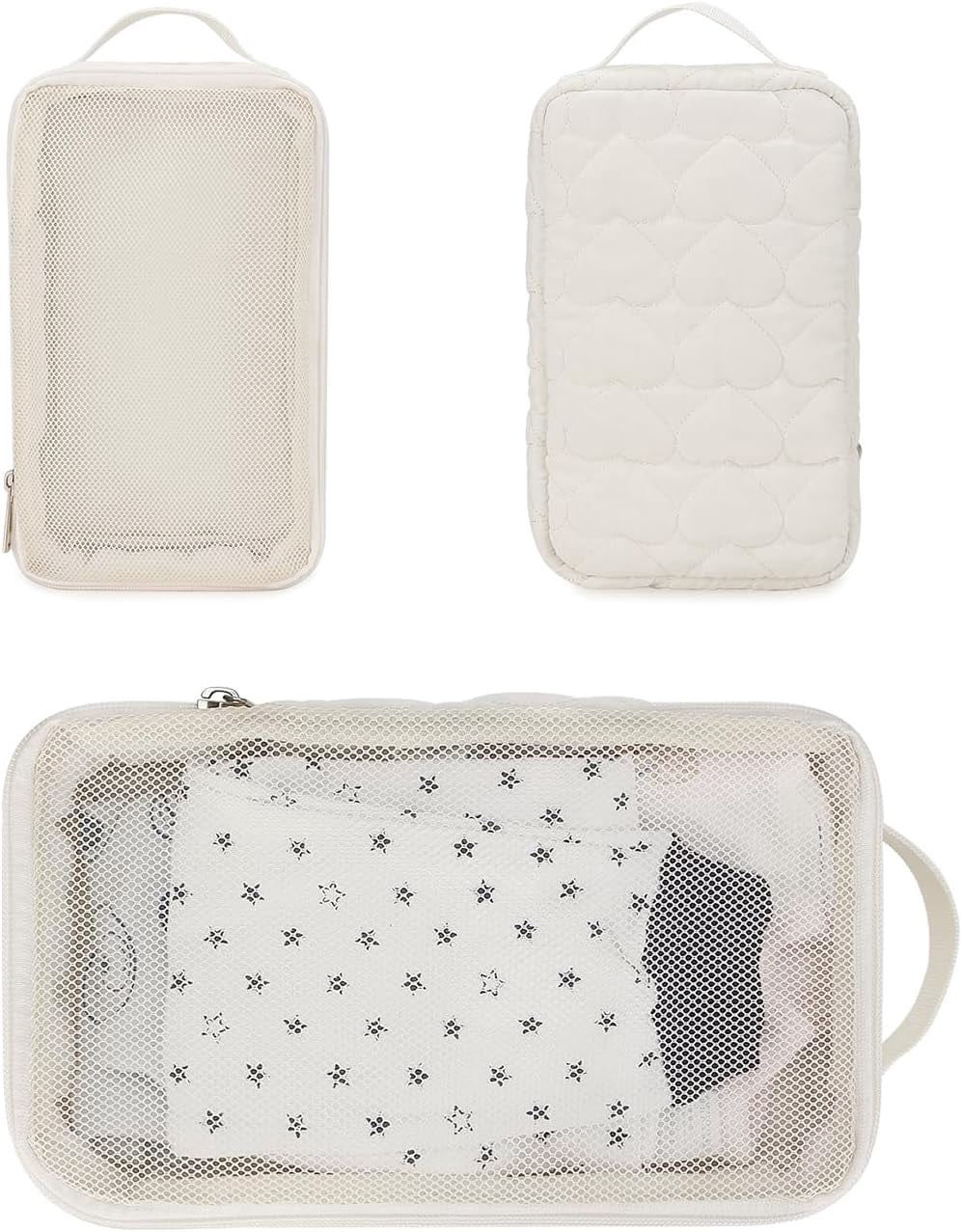 Baby Diaper Bag Organizer Pouches - 2 Pack Waterproof Pod Hanging Diaper Bag Mesh Bag Reusable, Washable or Baby Cloth Diapers (Black&White)