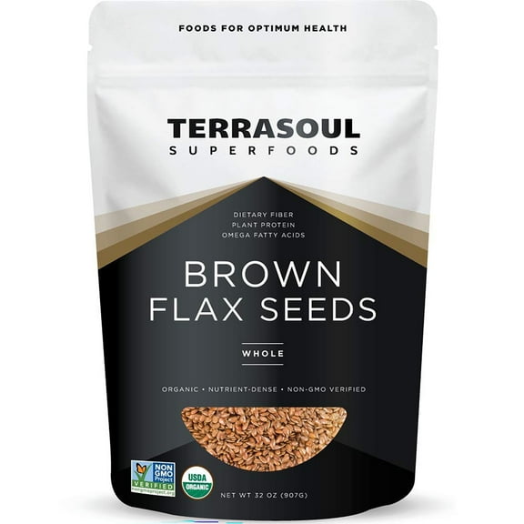 Terrasoul Superfoods Organic Brown Flax Seeds, 2 Lbs