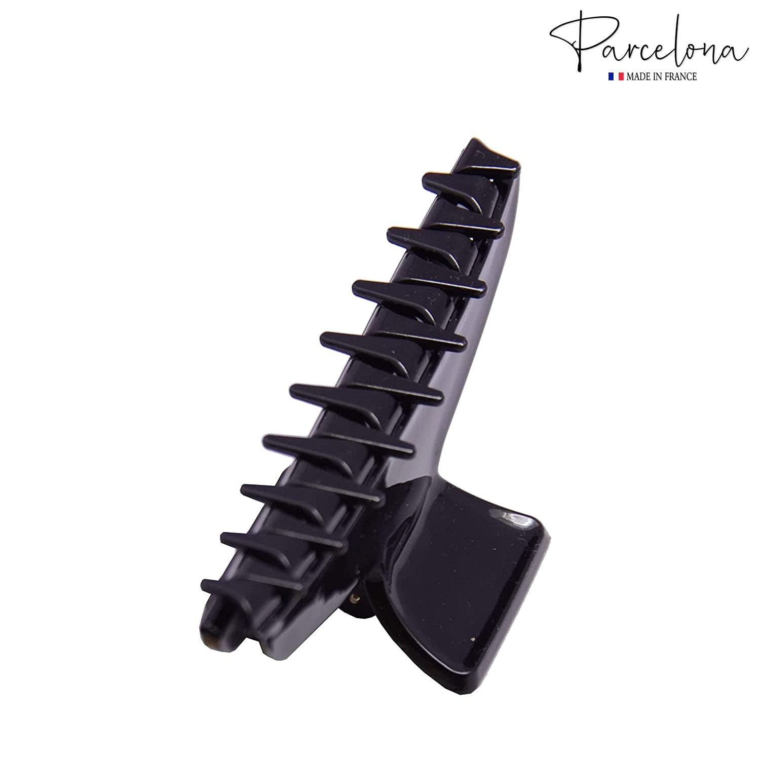 Parcelona French Pinch Tortoise Shell and Black Celluloid Hair Claws for Women