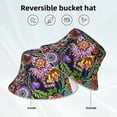 thumbnail image 5 of Gaeub Vintage Floral Printed Double Sided Reflective Bucket Hat Foldable Sun Hat for Camping Hiking Fishing, 5 of 9