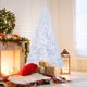 thumbnail image 2 of Árbol de Navidad artificial OFFICEJOY blanco de 8 pies con patas de metal, 2 of 9