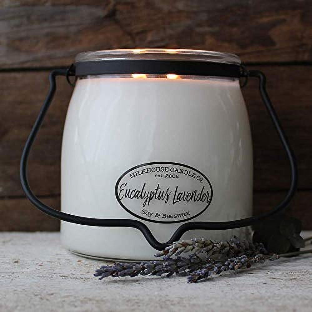 Milkhouse Candle Creamery, Eucalyptus Lavender, Butter Jar Scented Soy Candle, 16oz