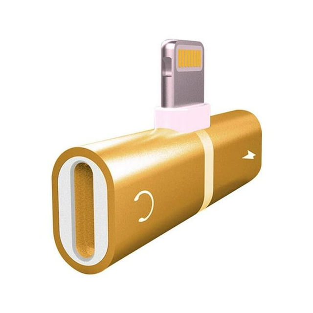 Ztech CTS003G 2 in. 1 Metallic Lighting Splitters for Iphone, Golden