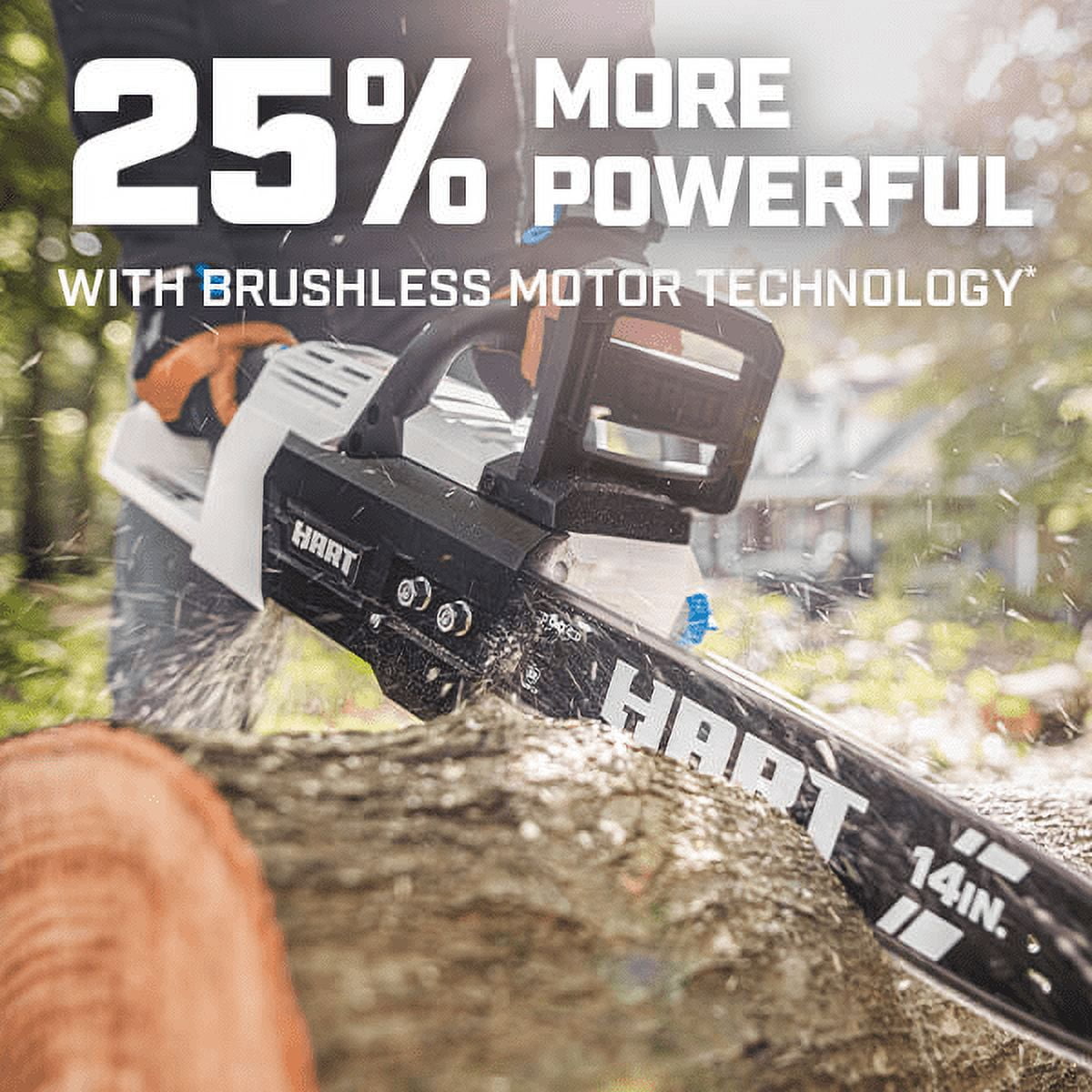 HART 40-Volt 14-inch Battery-Powered Brushless Chainsaw Kit, (1) 4.0Ah Lithium-Ion Battery