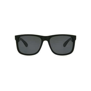 Foster Grant Black with Blue Mirrored Lenses Men's Polarized Sunglasses
