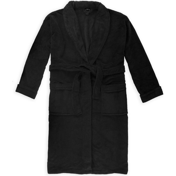 Bata de felpa Croft&Barrow para hombre negro S/M Túnica
