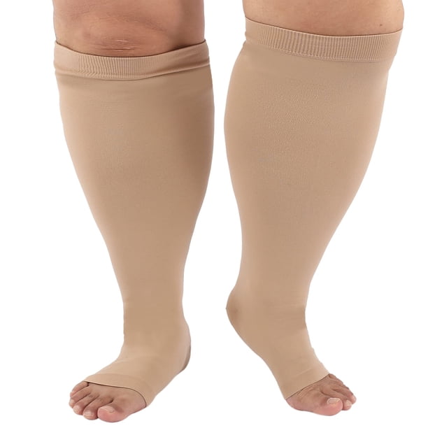 Calcetines de compresión para hombres y mujeres, calcetines de compresión de talla grande pantorrilla ancha, calcetines de vuelo hasta la rodilla compresión médica oso de fresa Hogar