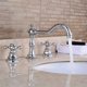 thumbnail image 2 of Grifo cruzado de cobre cromado moderno Grifo cruzado plateado Grifo giratorio de 360 ° para lavabo Grifos para fregadero de agua Grifo mezclador de cerámica con grifo G1/2, 2 of 5