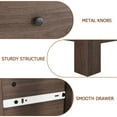 thumbnail image 5 of 5-Drawer Light Brown Wood Dresser for Bedroom with Metal Handles, Modern Chest of Drawers for Entryway, Hallway, Living Room, 5 of 8
