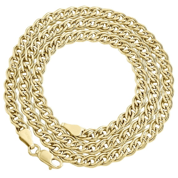 10K Yellow Gold 4.80mm Double Cuban Curb Italian Link Chain Necklace 18 Inch