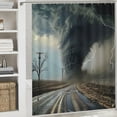 thumbnail image 6 of BCIIG Tornado Road Car Shower Curtain for Bathroom 100% Polyester Washable with Hooks 36"x72, 6 of 7