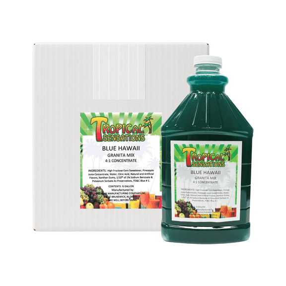 Tropical Sensations Blue Hawaii Granita Slushie Mix – 6 Bottles, 64 oz Each – Non-Alcoholic Frozen Drink Mix for Slush Machines – Bulk Case