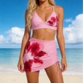 thumbnail image 4 of Cute Tankinis Swimsuit Y2k Floral Set for Women Vintage Whimsy Beach Swimsuit 2 Pieces Swimwears Sets (Red S), 4 of 6