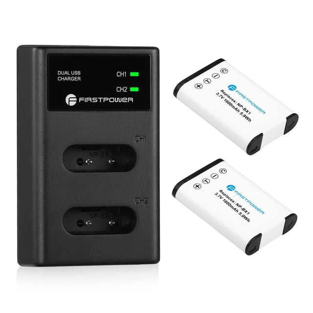Batería y cargador FirstPower NP-BX1 para Sony ZV-1 y más