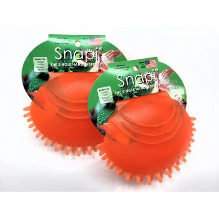 Snapi The Single Handed Salad Server, Tangerine, Rubber, Pack of 2