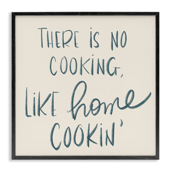 Stupell Industries Shabby Chic No Cooking Like Home Cookin' Black Framed Giclee Art, 12 x 12, by SD Graphics Studio