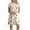 DT-Beige, variant on Women's Floral Print Fit & Flare Dress, Short Sleeve, Casual Garden & Brunch Wear, Soft Rayon Blend, Contrast Hem