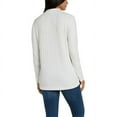 thumbnail image 2 of Matty M Ribbed Mock Neck Tunic Top, Women's (Medium, Pearl Gray), 2 of 3