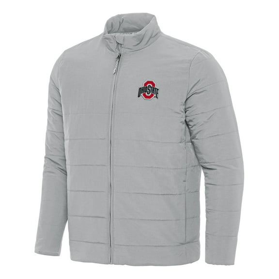 Men's Antigua Gray Ohio State Buckeyes Swelter Full-Zip Puffer Jacket