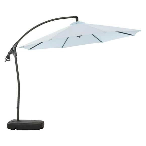 CorLiving Endure 9.5ft Cantilever Outdoor Patio Umbrella with Fillable Wheeled Base and Aluminum and Steel Frame