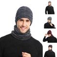 thumbnail image 5 of LSLJS Two Pieces Of Mixed Color Knitted Woolen Thick Hat and Scarf For and Winter Warm Suit Gifts for Men, 5 of 5