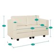 thumbnail image 4 of Sarah Modular Loveseat Sofa Couch with Storage Seats Air leather 2 Seater Love Seats for Small Spaces- Beige, 4 of 7