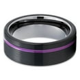 thumbnail image 2 of Purple Wedding Ring,8mm Tungsten Ring,Engagement Ring,Anniversary Ring,Black Tungsten Ring,Comfort Fit, 2 of 4