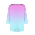 thumbnail image 3 of zbxnLI 3/4 Length Sleeve Women's Tops Square Neck Tunic Top Gradient Graphic Casual Dressy Blouses, 3 of 5